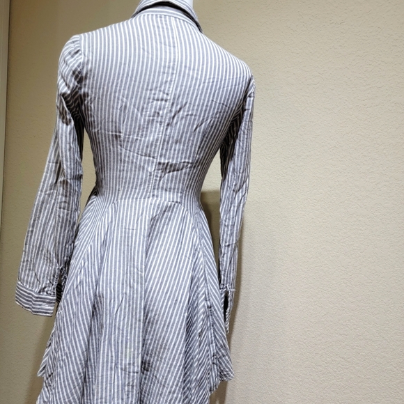 Stripped, Button Down Dress, Small - Picture 2 of 4